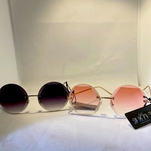 2 pairs ladies 6 sided sunglasses